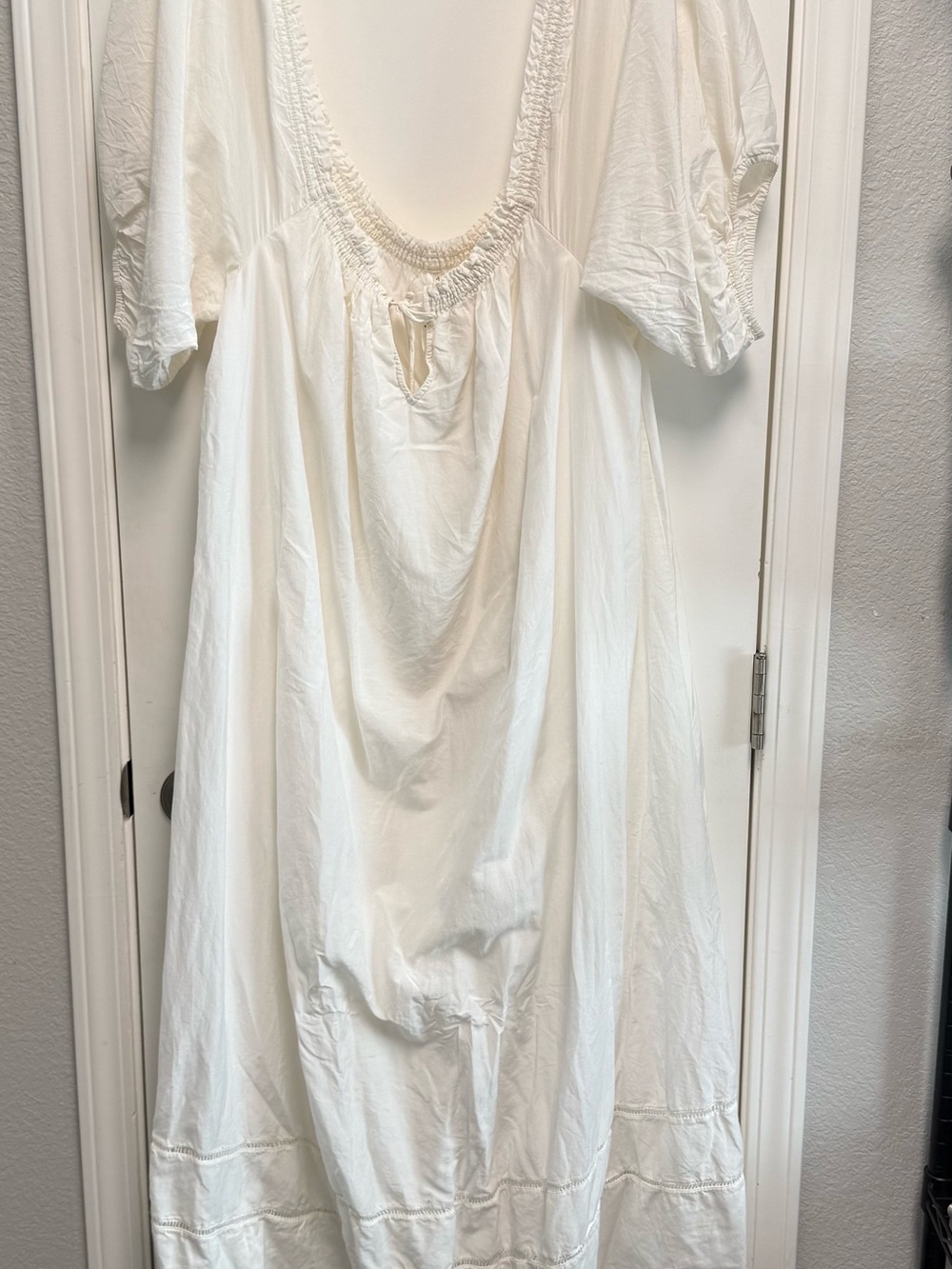 Anthropologie White Bohemian Peasant Maxi Dress